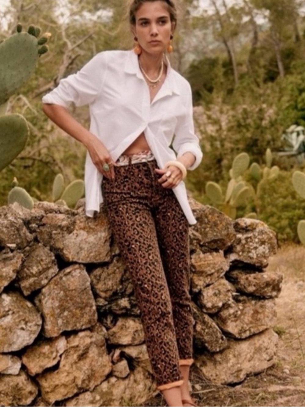 SEZANE BRUT SEXY JEANS LEOPARD PRINT